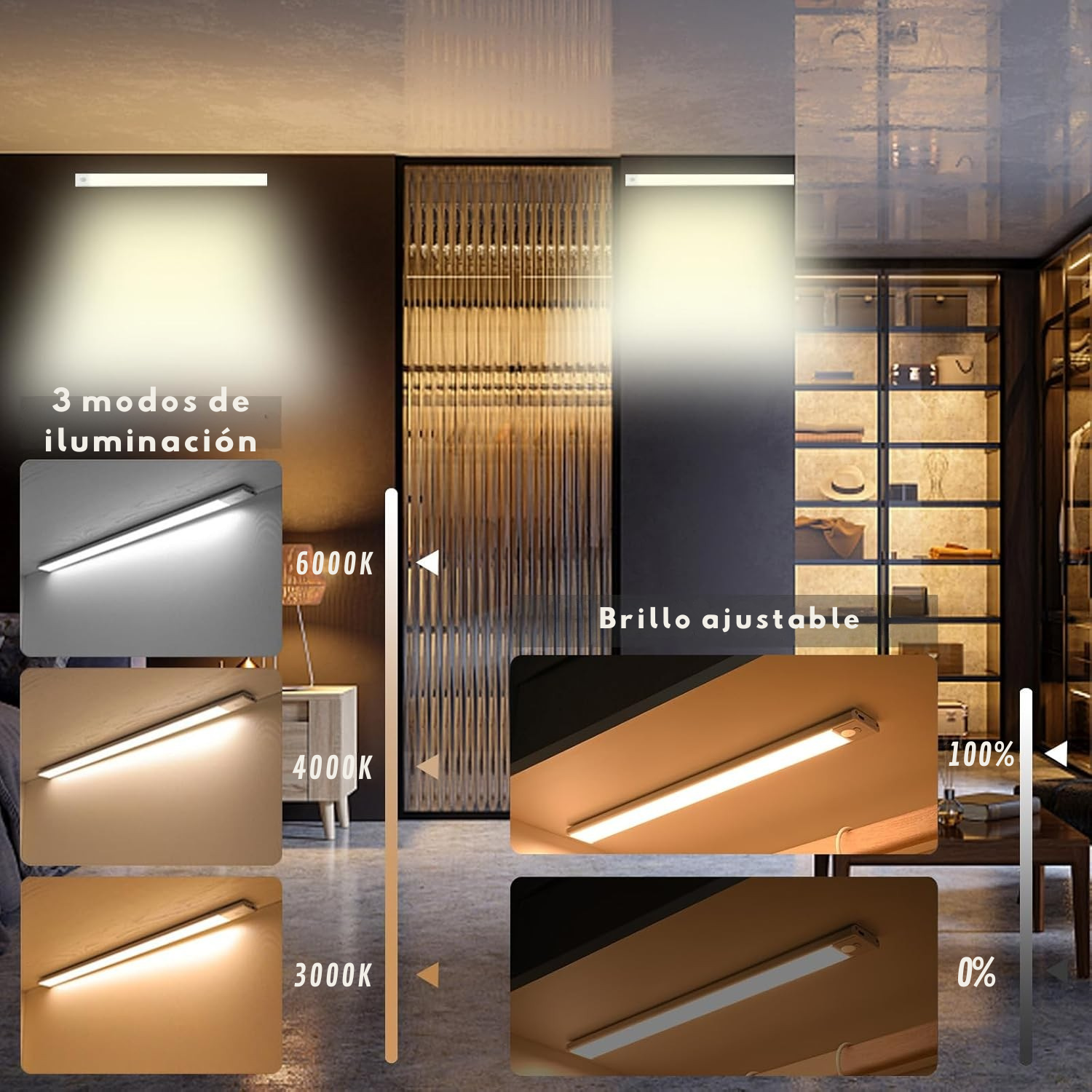 Barra de luz LED con sensor de movimiento