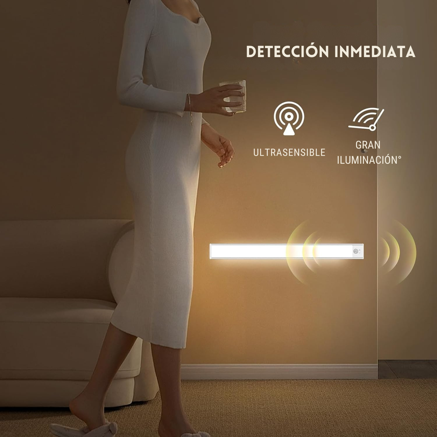 Barra de luz LED con sensor de movimiento